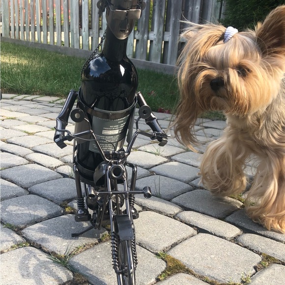 Art Metal Motorcycle Wine Display - Picture 3 of 4